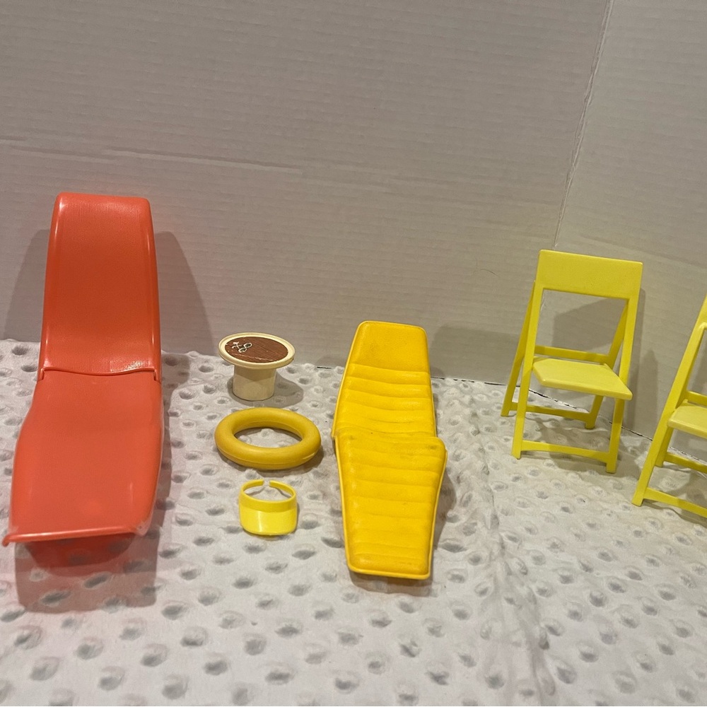Vintage Barbie Furniture Set - Orange and Yellow